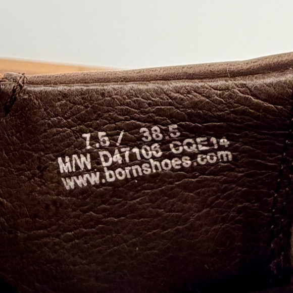 Born‎ Leather Ankle Boots Chunky Heel Side Zip Buckle Moc Toe Women's Size 7.5 - Picture 5 of 9